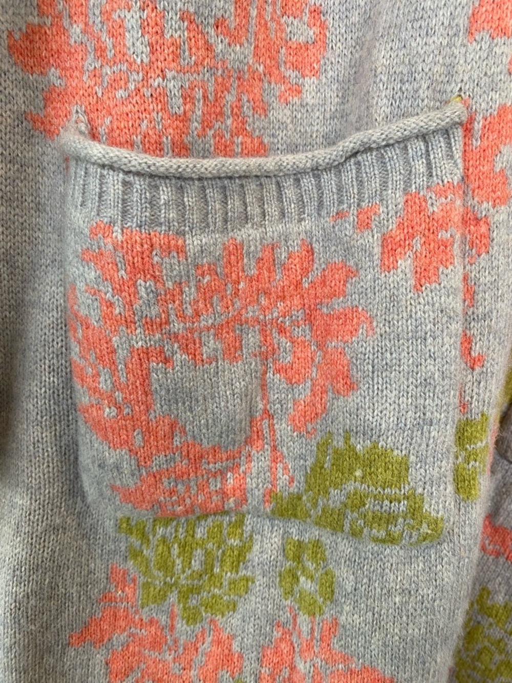 Sundance Multicolor Sweater Coat with Floral Pattern - Picture 5 of 6